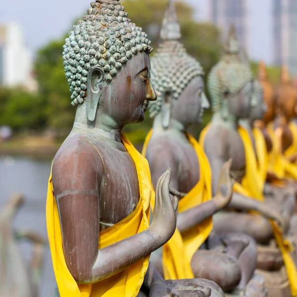 Αγάλματα Του Βούδα Seema Μαλακα Ναό Κολόμπο Σρι Λάνκα — Φωτογραφία Αρχείου