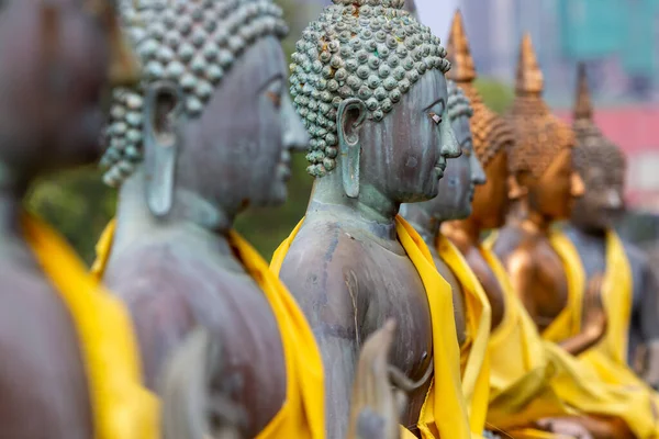 Statue Buddha Nel Tempio Seema Malaka Colombo Sri Lanka — Foto Stock