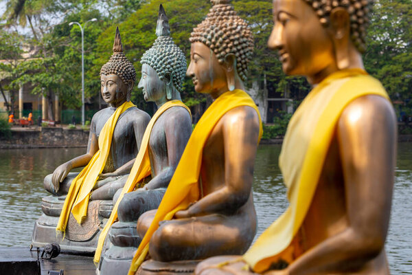 Buddha Statues in Seema Malaka Temple, Colombo, Sri Lanka.