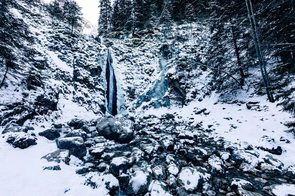 Cachoeira Siklawica Inverno Time Tatra Montanhas Polônia Perto Zakopane Europa — Fotografia de Stock