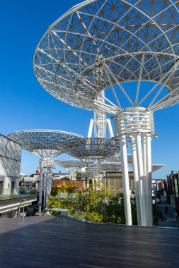 DUBAI, BAE, FEBRUARY 05, 2022: Dubai Eye veya Al Ain, Bluewater Adası. Birleşik Arap Emirlikleri. Orta Doğu. 