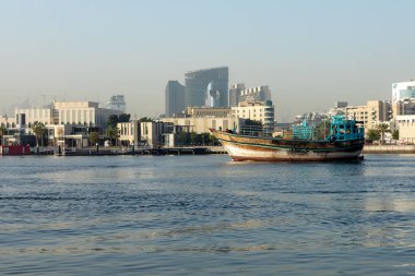 Bay Creek 'in modern bölümü, Dubai Deira Eski Kasabası. Birleşik Arap Emirlikleri. Orta Doğu. 