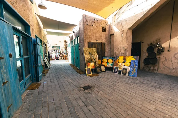 Seef Traditional Historical District Arabic Architecture Inglés Dubai Deira Old — Foto de Stock