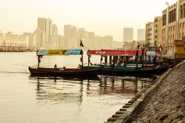 Al Seef Geleneksel Arap Bölgesi Mimarisi. Dubai Deira Eski Kasabası. Birleşik Arap Emirlikleri. Orta Doğu. 