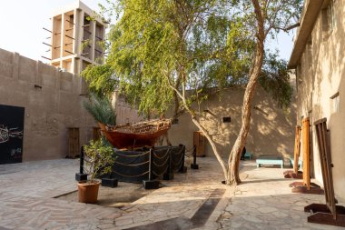 Al Seef Geleneksel Arap Bölgesi Mimarisi. Dubai Deira Eski Kasabası. Birleşik Arap Emirlikleri. Orta Doğu. 