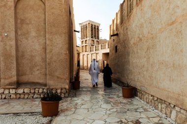 Al Seef Geleneksel Arap Bölgesi Mimarisi. Dubai Deira Eski Kasabası. Birleşik Arap Emirlikleri. Orta Doğu. 