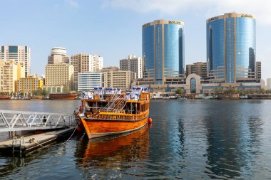 Al Seef Geleneksel Arap Bölgesi Mimarisi. Dubai Deira Eski Kasabası. Birleşik Arap Emirlikleri. Orta Doğu. 
