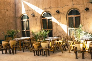 Al Seef Geleneksel Arap Bölgesi Mimarisi. Dubai Deira Eski Kasabası. Birleşik Arap Emirlikleri. Orta Doğu. 