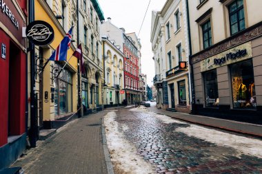 Riga Eski Kasabası. Orta Çağ Gotik Mimarisi. Riga Letonya 'nın başkenti. Baltık devletleri. Avrupa.