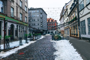 Riga Eski Kasabası. Orta Çağ Gotik Mimarisi. Riga Letonya 'nın başkenti. Baltık devletleri. Avrupa.