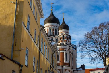 Tallin Eski Kasabası. Alexander Nevsky Katedrali. Estonya 'nın başkenti Tallin. Baltık devletleri. Avrupa.