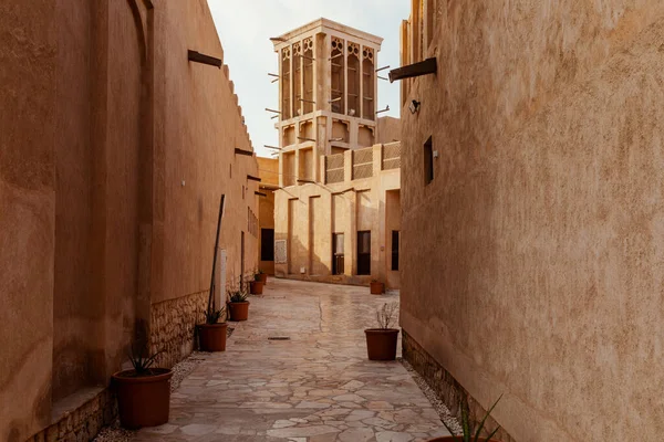 Seef Traditional Historical District Arabic Architecture Inglés Dubai Deira Old —  Fotos de Stock