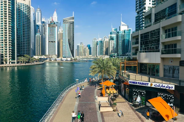 Arranha Céus Modernos Dubai Marina Emirados Árabes Unidos — Fotografia de Stock