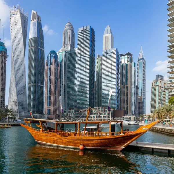 Moderne Wolkenkrabbers Van Dubai Marina Verenigde Arabische Emiraten — Stockfoto