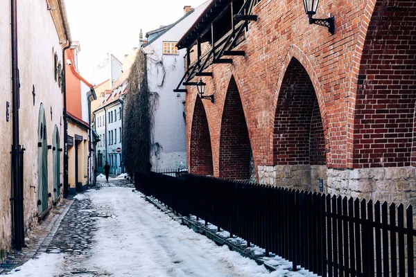 Riga Old Town Architettura Gotica Medievale Riga Capitale Della Lettonia — Foto Stock