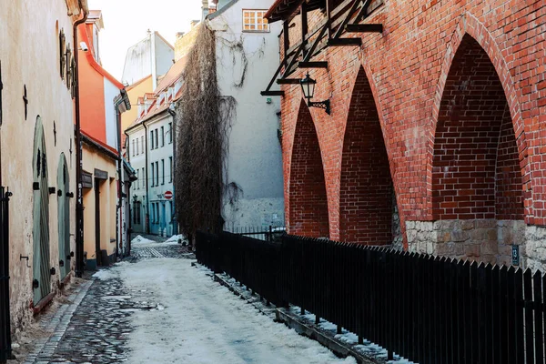 Riga Old Town Architettura Gotica Medievale Riga Capitale Della Lettonia — Foto Stock