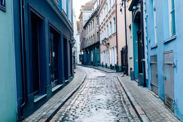 Riga Eski Kasabası Orta Çağ Gotik Mimarisi Riga Letonya Nın — Stok fotoğraf