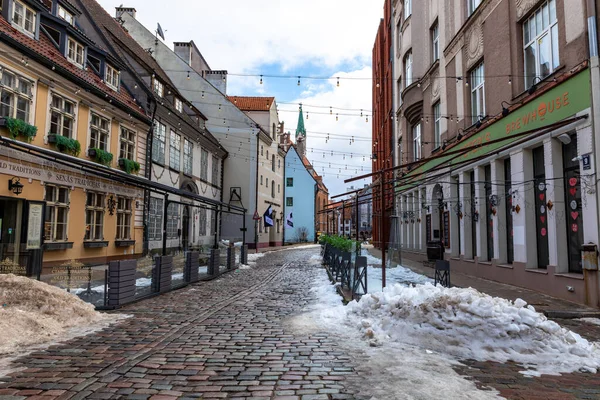 Cidade Velha Riga Arquitetura Gótica Medieval Riga Capital Letônia Estados — Fotografia de Stock