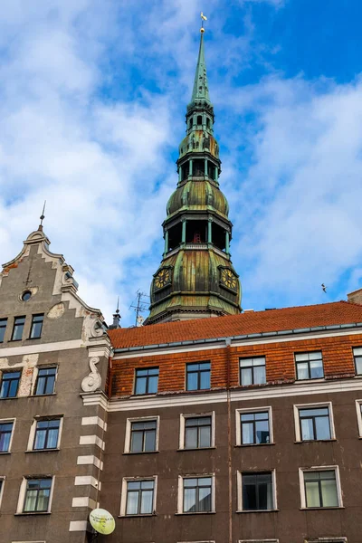 Riga Old Town Architettura Gotica Medievale Riga Capitale Della Lettonia — Foto Stock