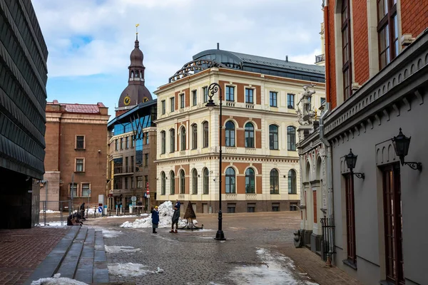 Stare Miasto Rydze Średniowieczna Architektura Gotycka Ryga Stolica Łotwy Kraje — Zdjęcie stockowe