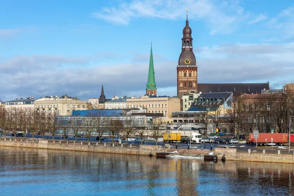 Oude Stad Van Riga Middeleeuwse Gotische Architectuur Riga Hoofdstad Van — Stockfoto