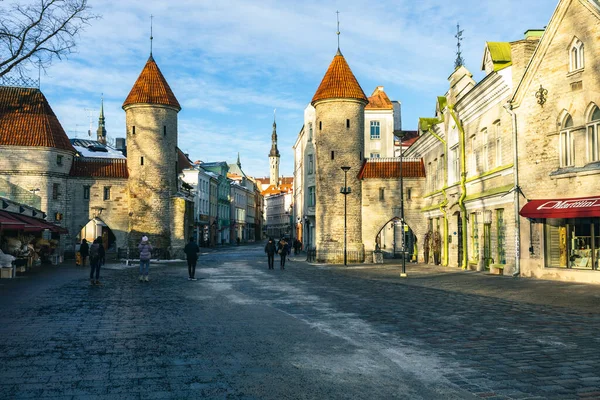 Tallin Eski Kasabası Orta Çağ Gotik Mimarisi Tallin Estonya Nın — Stok fotoğraf