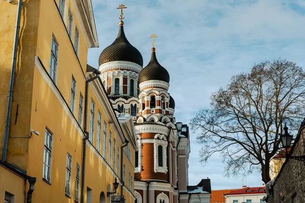 Cidade Velha Tallin Alexander Nevsky Cathedral Tallin Capital Estônia Estados — Fotografia de Stock
