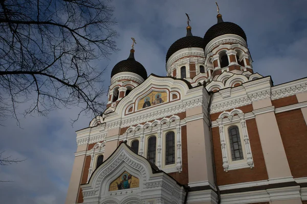 Στην Παλιά Πόλη Του Ταλίν Alexander Nevsky Καθεδρικός Ναός Ταλίν — Φωτογραφία Αρχείου