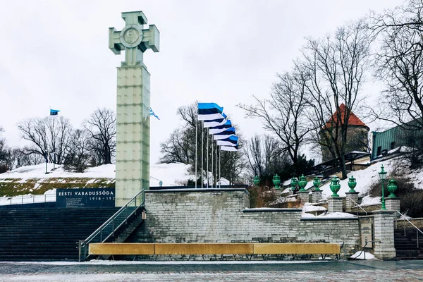 자유의 십자가와 기념비 에스토니아의 국가들 — 스톡 사진