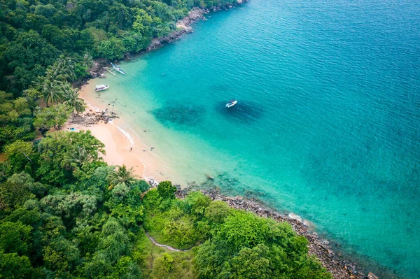 Пляж Тропических Джунглей Шри Ланке Вид Воздуха Экзотический Костлин Тропический — стоковое фото