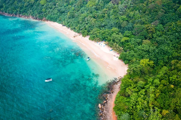 Tropical Jungle Beach Sri Lanka Vue Aérienne Costline Exotique Forêt — Photo