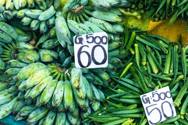 Många Färska Bananer Försäljning Gatan Basaren Sri Lanka — Stockfoto