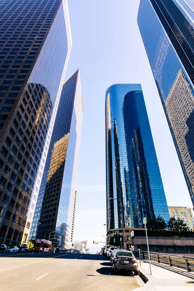 Skyline Buildings Downtown Financial District Los Angeles California Estados Unidos — Fotografia de Stock
