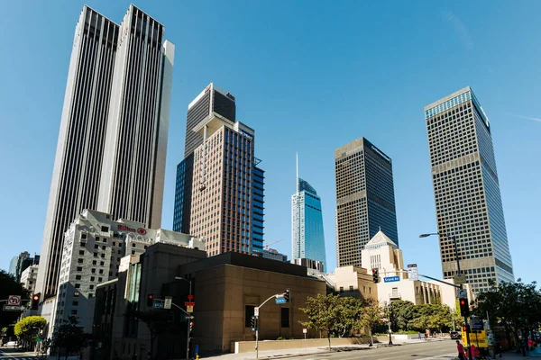 Skyline Von Gebäuden Finanzviertel Der Innenstadt Von Los Angeles Kalifornien — Stockfoto