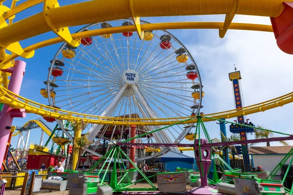 Santa Monica Mars 2022 Pariserhjulet Vid Santa Monica Pier Populära — Stockfoto