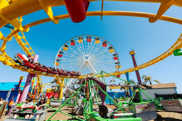 Santa Monica March 2022 Ferris Wheel Santa Monica Pier Popular — Stock Photo, Image