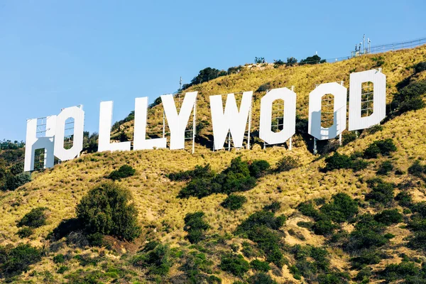 Pancarte Hollywood Surplombant Los Angeles Signe Emblématique Été Créé 1923 — Photo