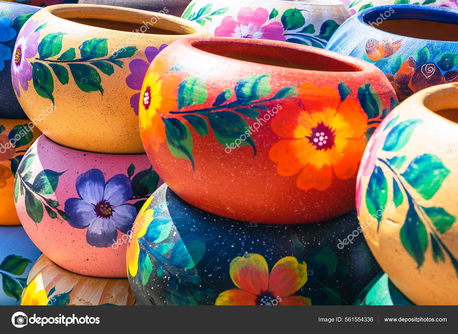 Comprar jarrón de cerámica con decorado floral multicolor