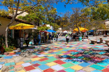 SAN DIEGO, CA, USA - 27 Mart 2022: Eski San Diego Kasabası, Popüler Turizm Merkezi. San Diego, California, ABD 