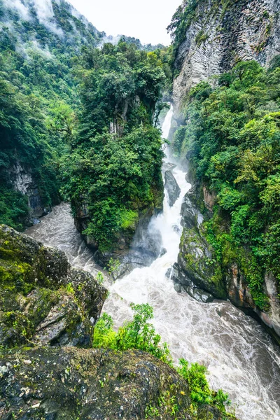 Cascata Pailon Del Diablo Banos Santa Agua Ecuador America Del — Foto Stock