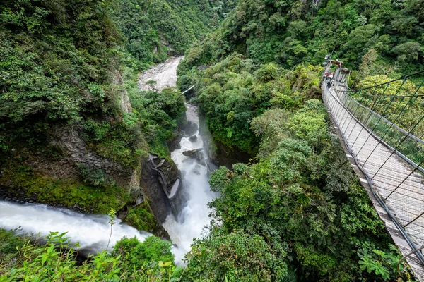 Cachoeira Pailon Del Diablo Banos Santa Água Equador América Sul — Fotografia de Stock