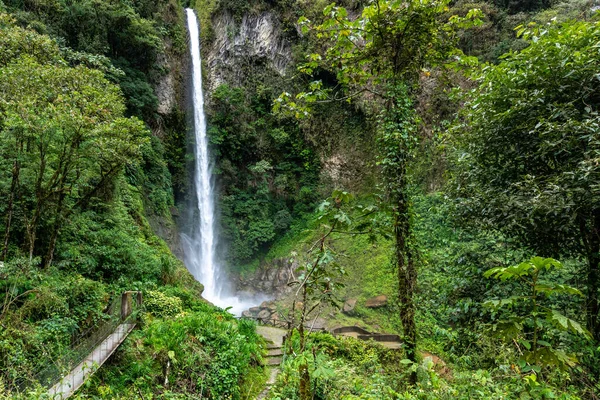 Cascade Roco Machay Banos Santa Agua Équateur Amérique Sud — Photo