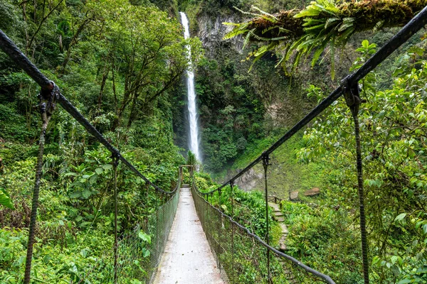 Cachoeira Roco Machay Banos Santa Água Equador América Sul — Fotografia de Stock