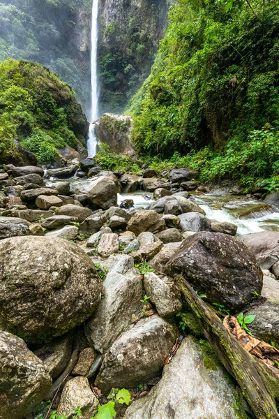 Cascada Roco Machay Banos Santa Agua Ecuador América Del Sur — Foto de Stock