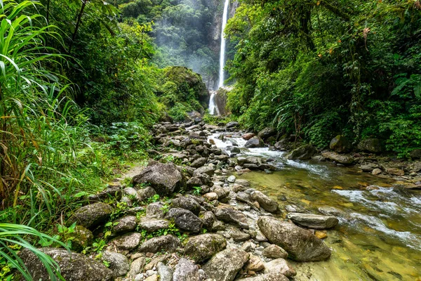 Cachoeira Roco Machay Banos Santa Água Equador América Sul — Fotografia de Stock
