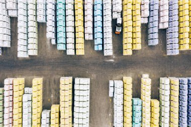 Yukarıdaki Endüstriyel Depo. Hava Görünümü. 