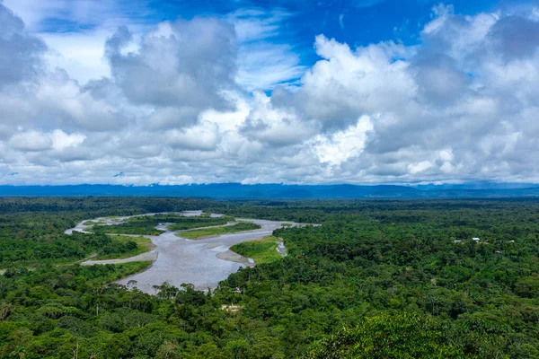 Ecuador Amazone Regenwoud Van Bovenaf Pastaza Rivier Vlakbij Uitkijkpunt Indichuris — Stockfoto