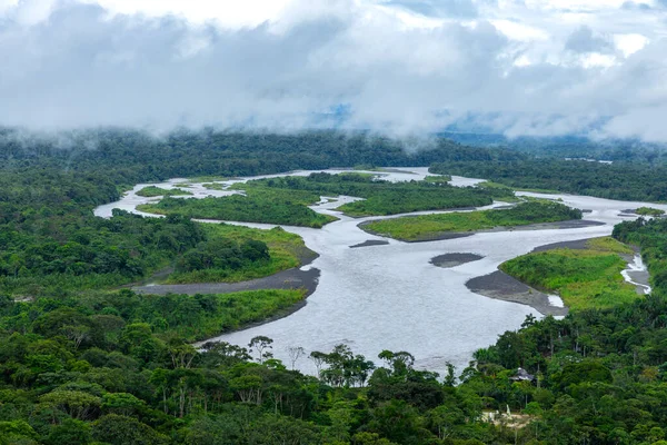 Ekuador Amazon Rainforest Dari Atas Sungai Pastaza Dekat Sudut Pandang — Stok Foto