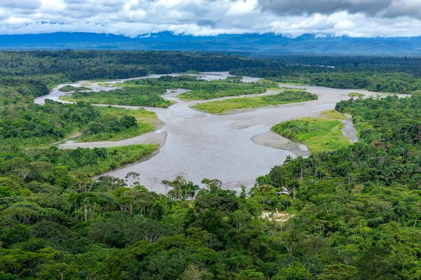 Ecuador Amazone Regenwoud Van Bovenaf Pastaza Rivier Vlakbij Uitkijkpunt Indichuris — Stockfoto