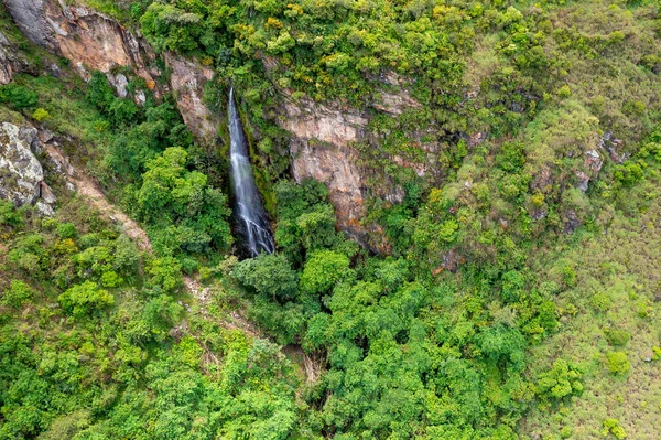 Ecuador Waterfall Aerial View Mountain Waterall Vilcabamba Ecuador South America — Stock Photo, Image